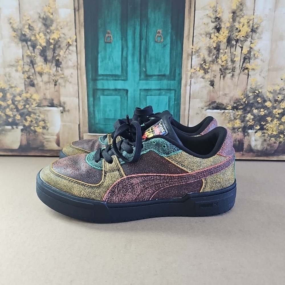 Puma Men's US 9.5 CA Pro Block Party Multicolored Sneakers Shoes Black